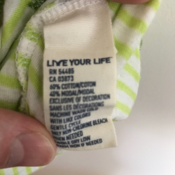 American Eagle Women's Knit Top Lime Green White Stripe Top Large Pull Over - Picture 5 of 11